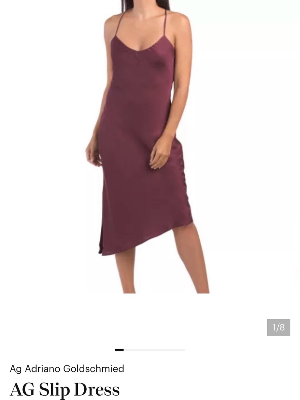 NWT AG Silk Slip Dress